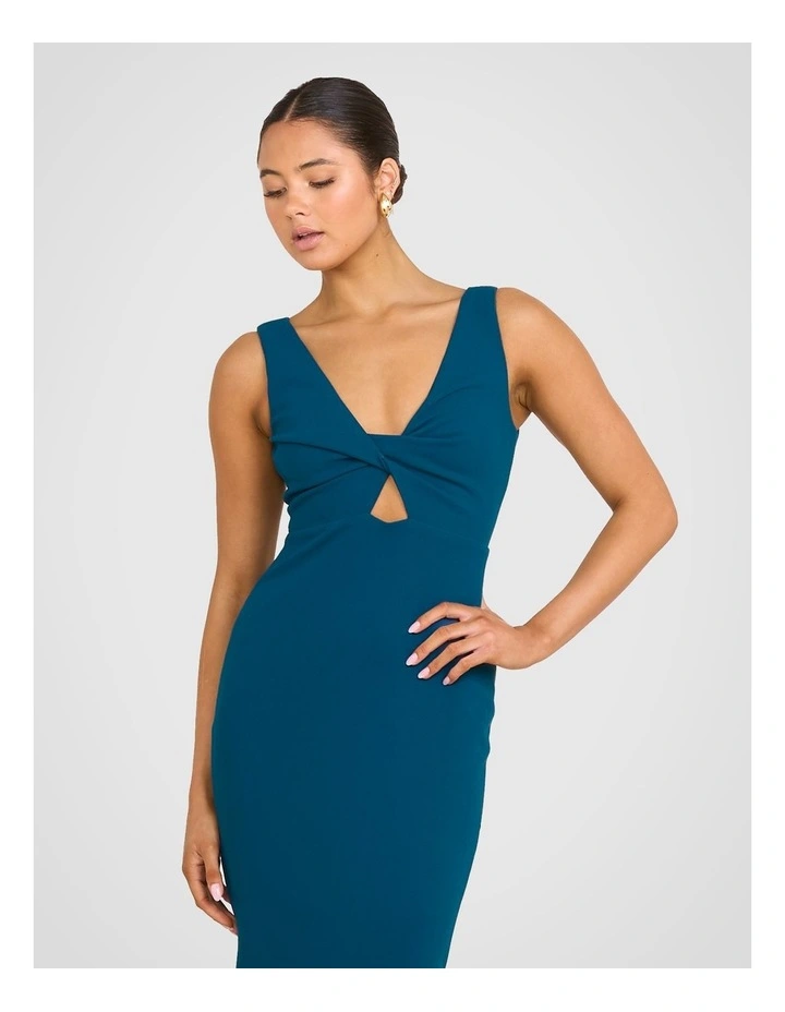 Kerry Twist Front Midi Dress in Blue image 5