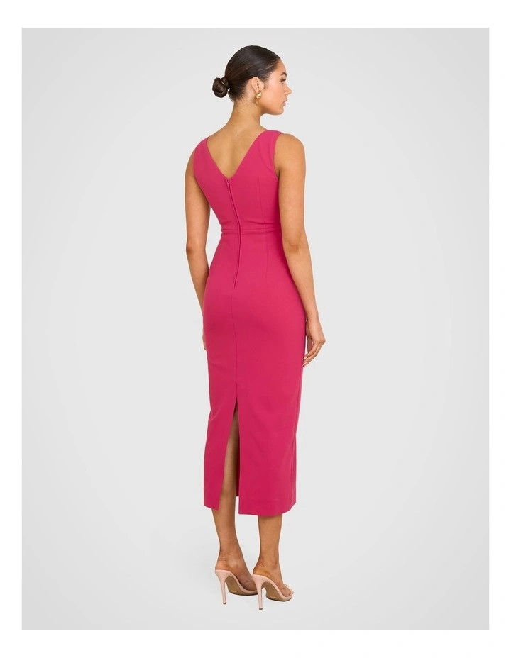 Kerry Twist Front Midi Dress in Pink image 2