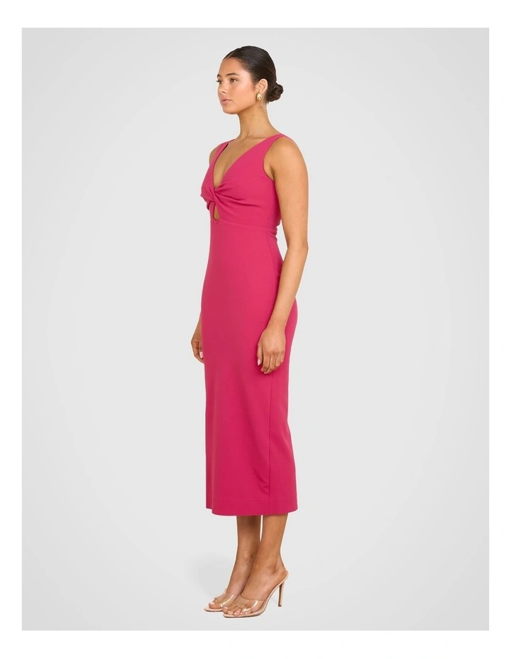 Kerry Twist Front Midi Dress in Pink image 3