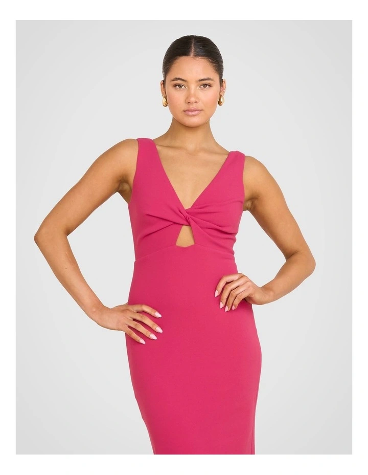 Kerry Twist Front Midi Dress in Pink image 4