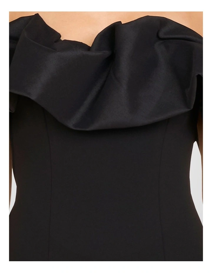 Elly Puff Shoulder Mini Dress in Black image 6