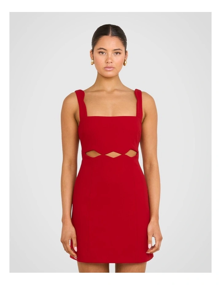 Kylie Cut Out Mini Dress in Red image 1