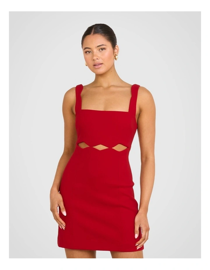 Kylie Cut Out Mini Dress in Red image 4