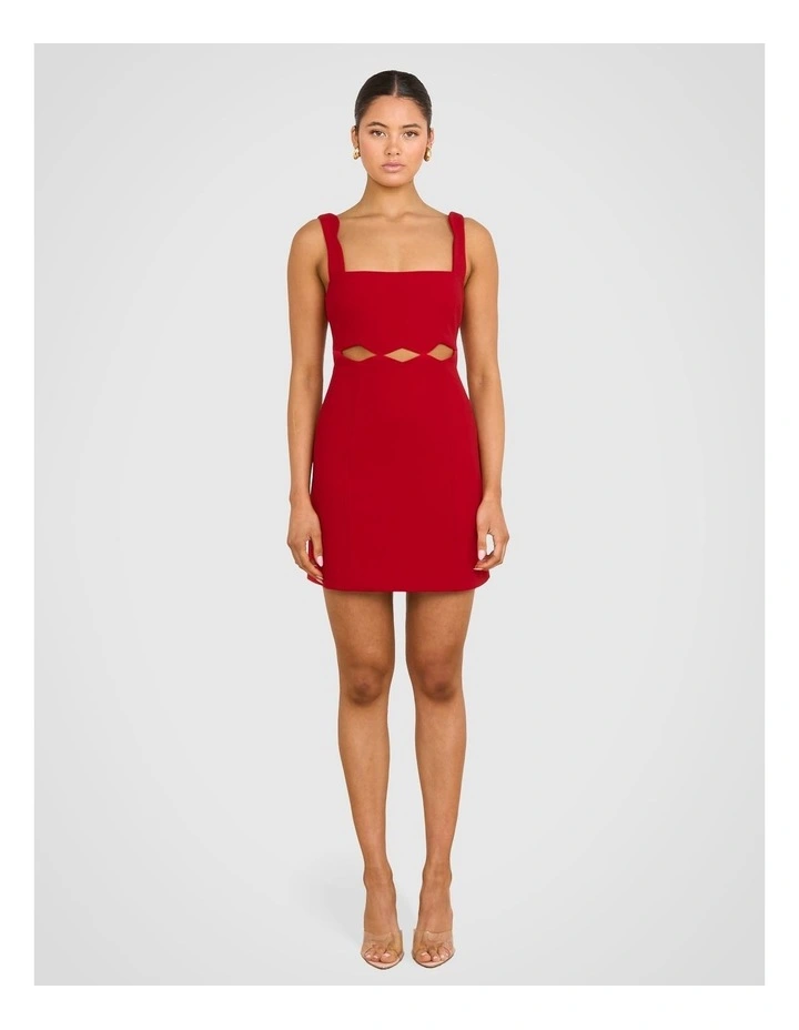 Kylie Cut Out Mini Dress in Red image 5