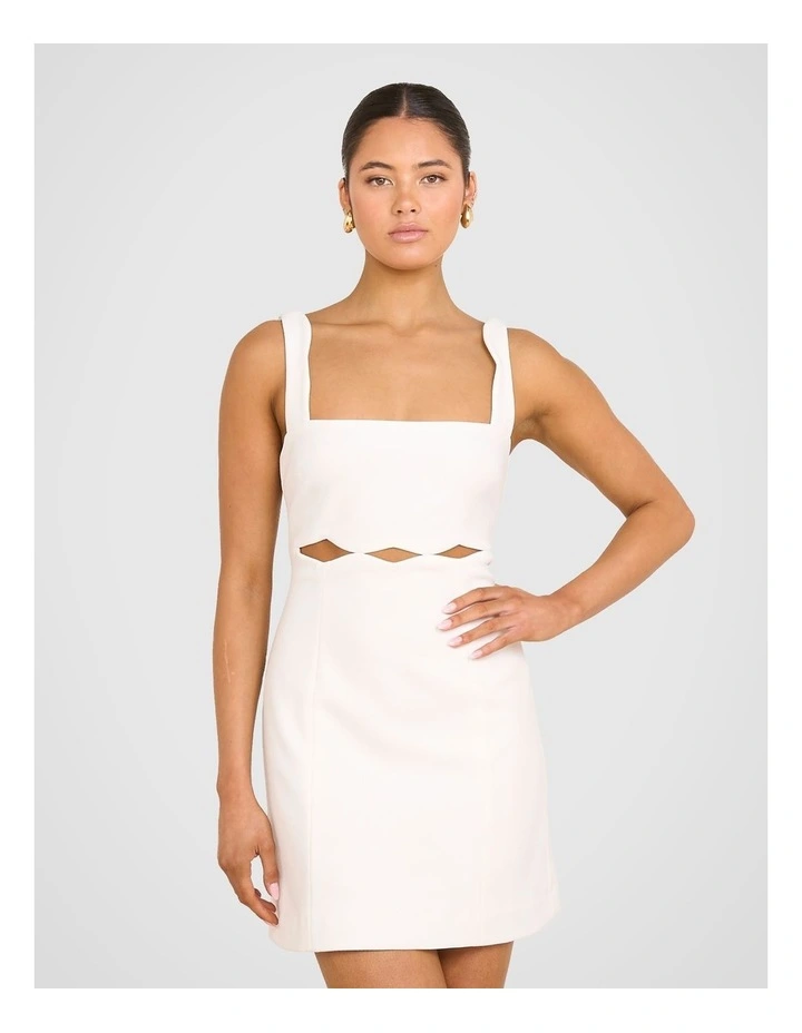 Kylie Cut Out Mini Dress in White image 4