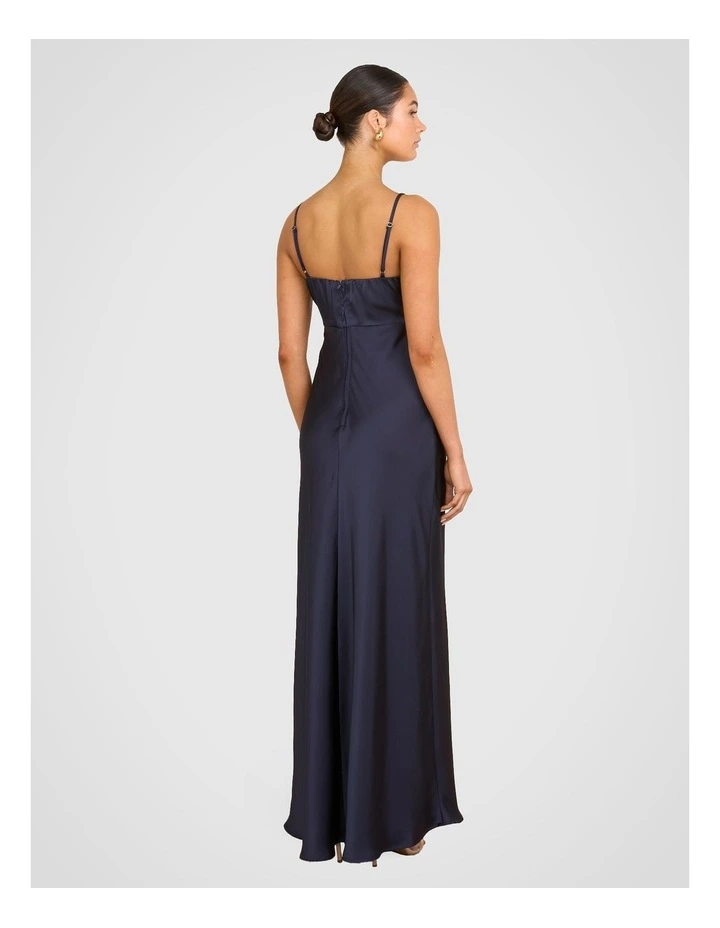 Aliah Satin Gown in Navy image 2