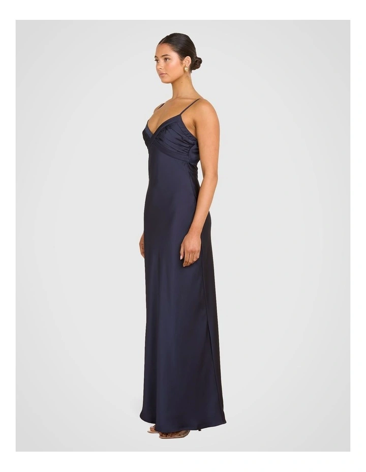 Aliah Satin Gown in Navy image 3