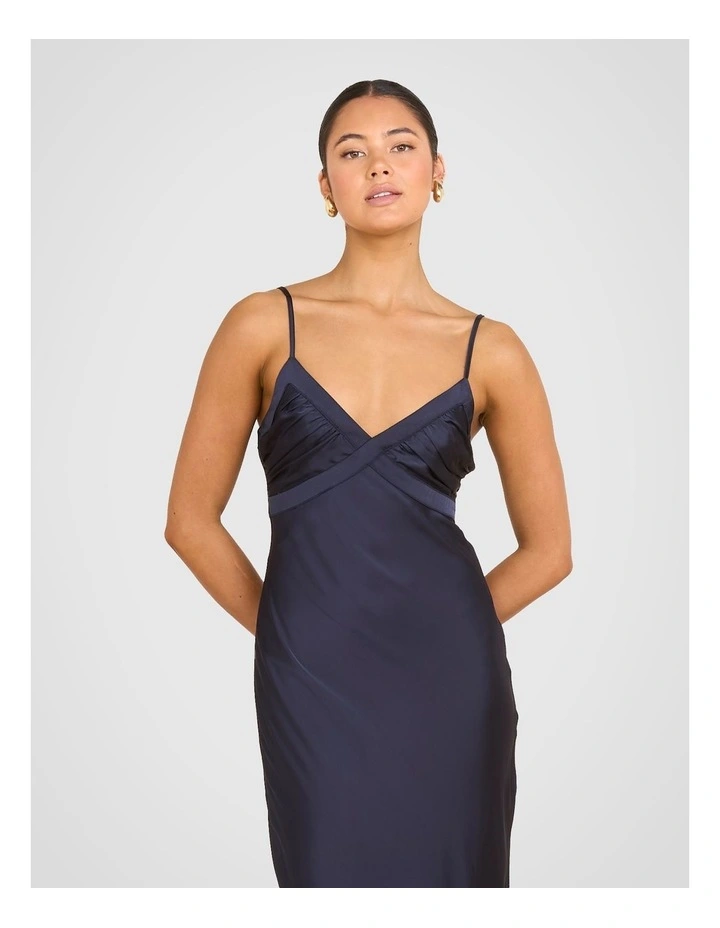 Aliah Satin Gown in Navy image 4