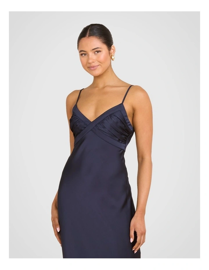 Aliah Satin Gown in Navy image 5