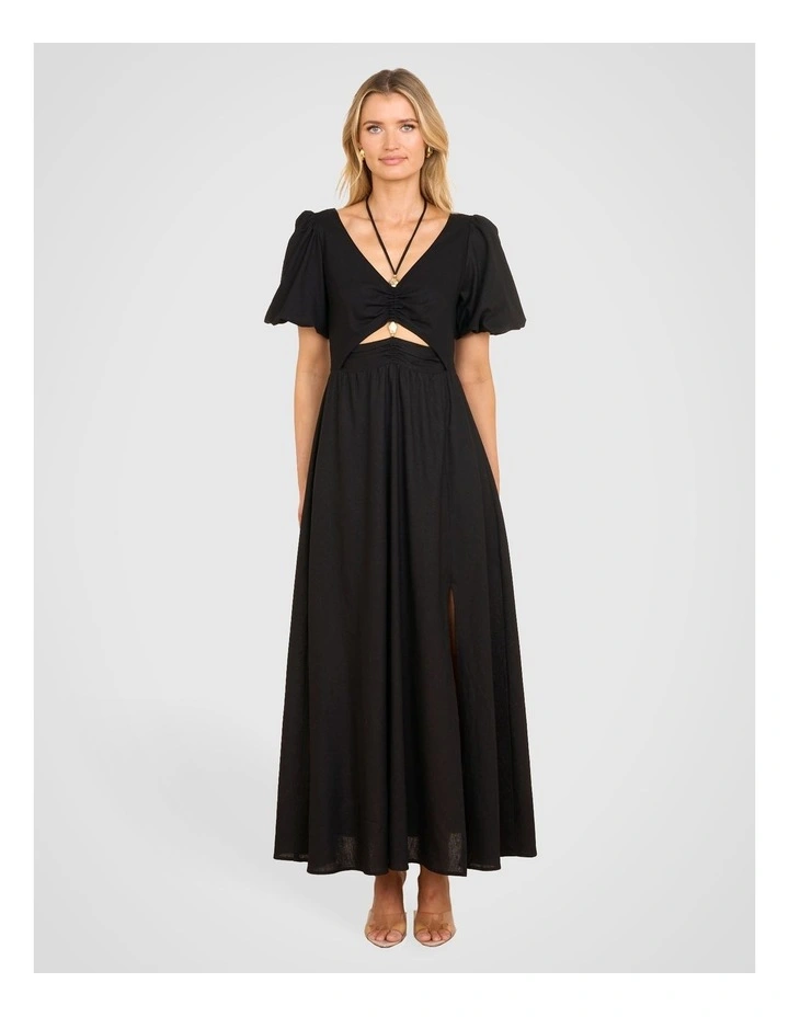 April A-Line Maxi Dress in Black image 1