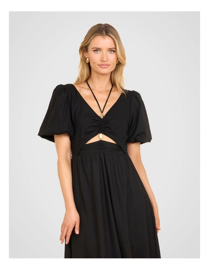 April A-Line Maxi Dress in Black image 4