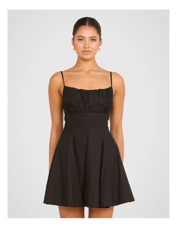 Gaia Flared Mini Dress in Black image 1