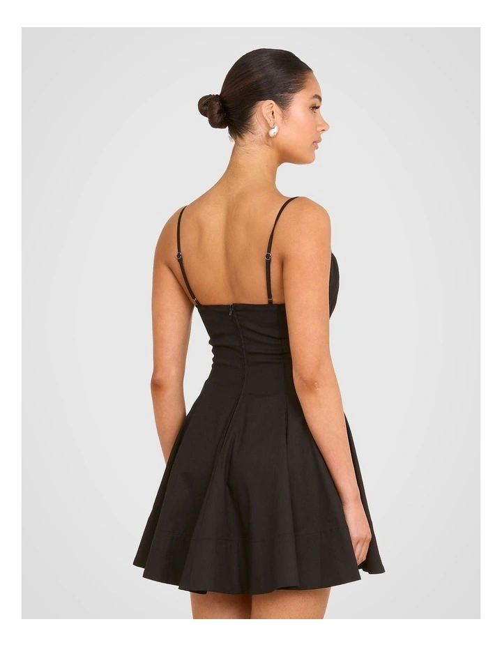 Gaia Flared Mini Dress in Black image 2