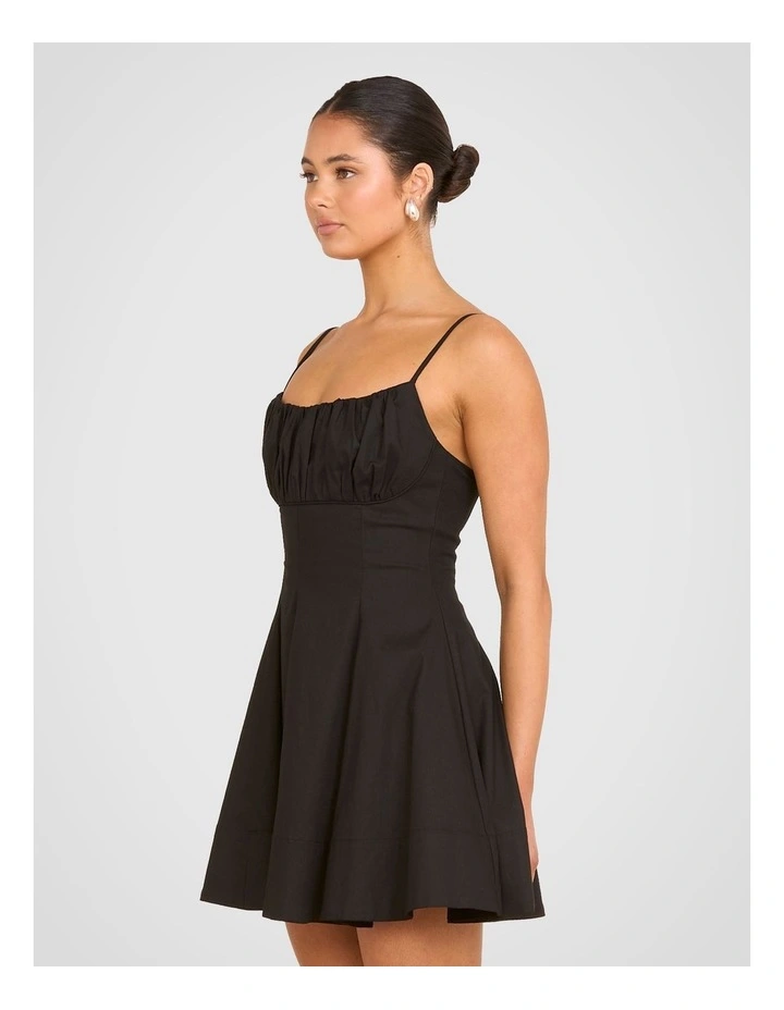 Gaia Flared Mini Dress in Black image 3