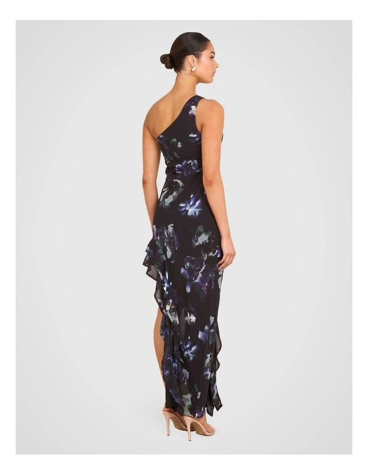Lara Ruffle One Shoulder Dress in Black image 2