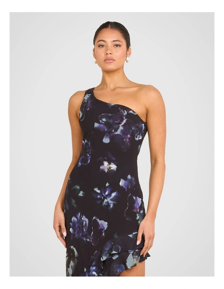 Lara Ruffle One Shoulder Dress in Black image 5