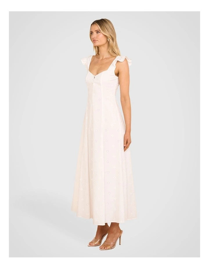 Kia Broderie Anglaise Dress in White image 3