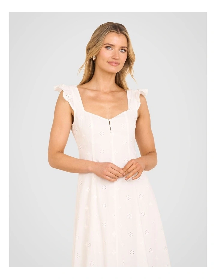 Kia Broderie Anglaise Dress in White image 4