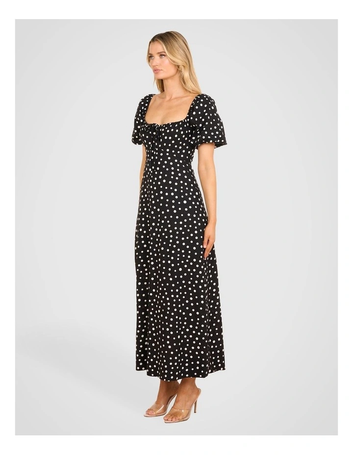 Kit Puff Sleeve Midi Dress in Multi image 3
