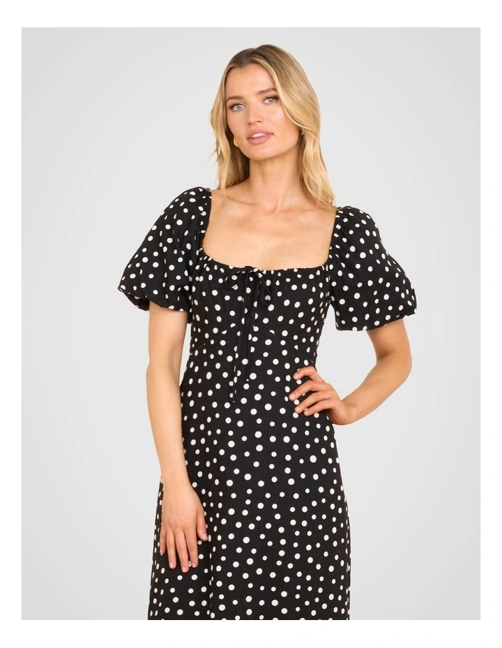 Kit Puff Sleeve Midi Dress in Multi image 5