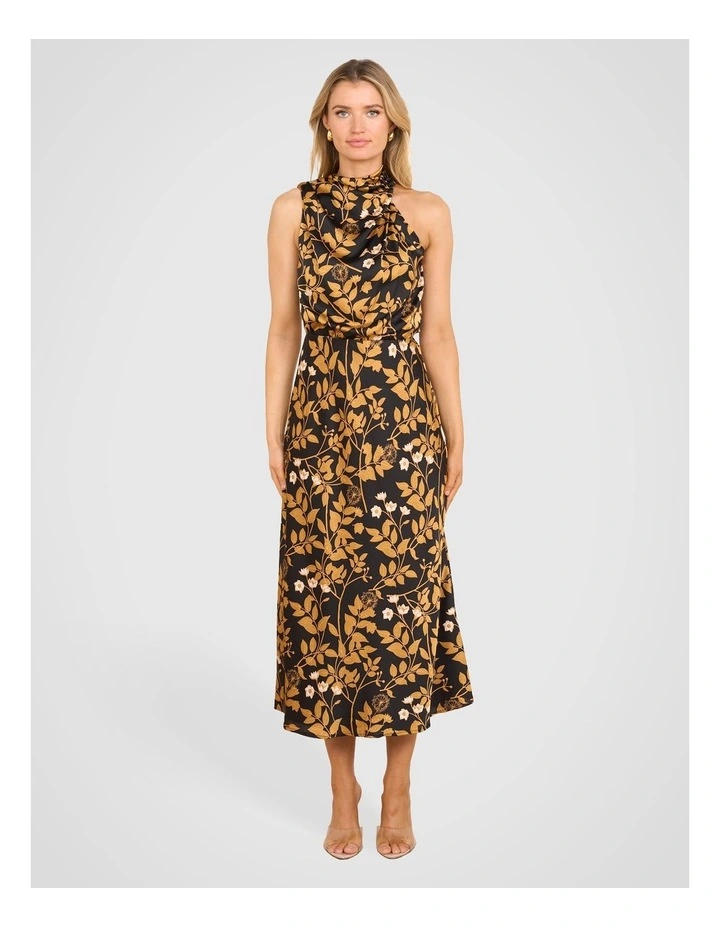Adina Satin Midi Dress in Multi image 1