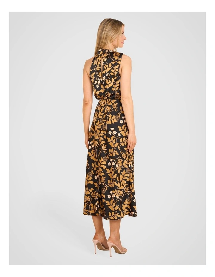 Adina Satin Midi Dress in Multi image 2