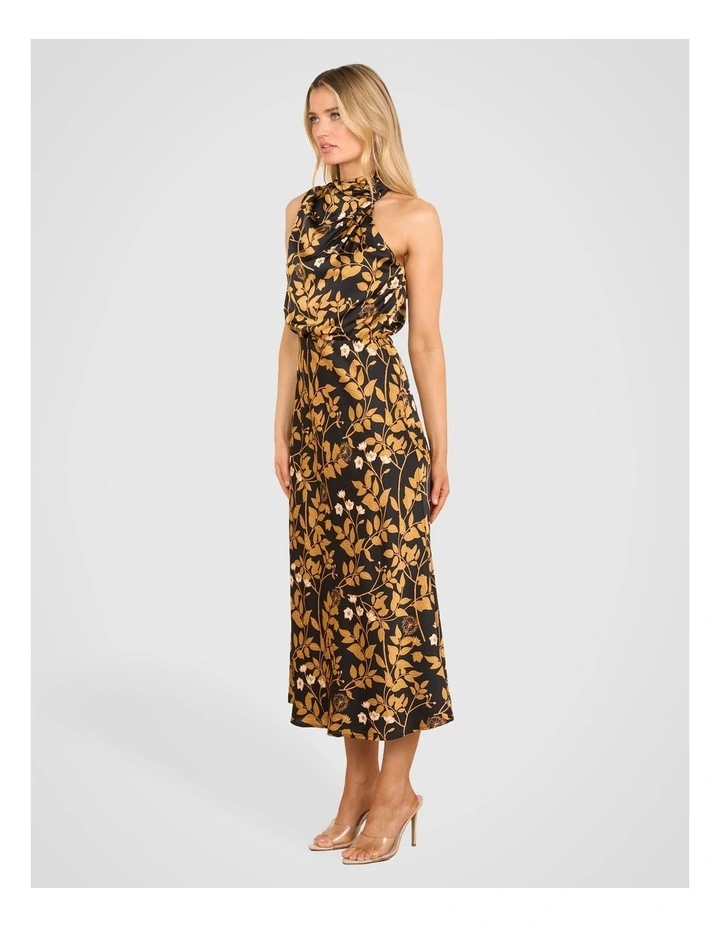 Adina Satin Midi Dress in Multi image 3