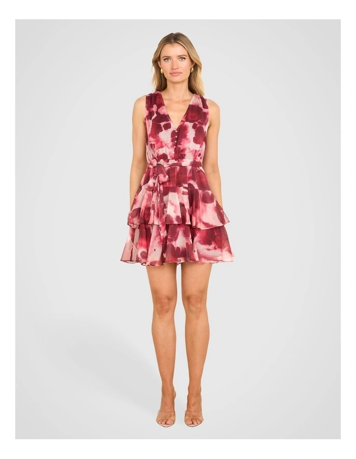 Maiah Frill Tiered Mini Dress in Multi image 4
