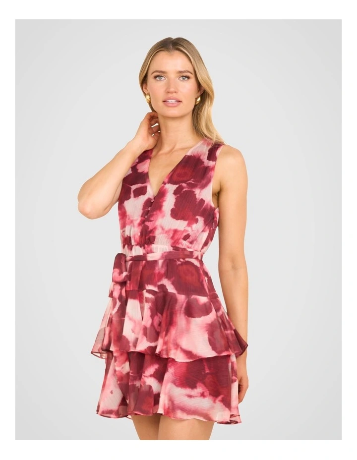 Maiah Frill Tiered Mini Dress in Multi image 5