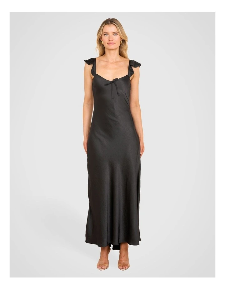 Mirabel Flutter Sleeve Dress in Black image 1