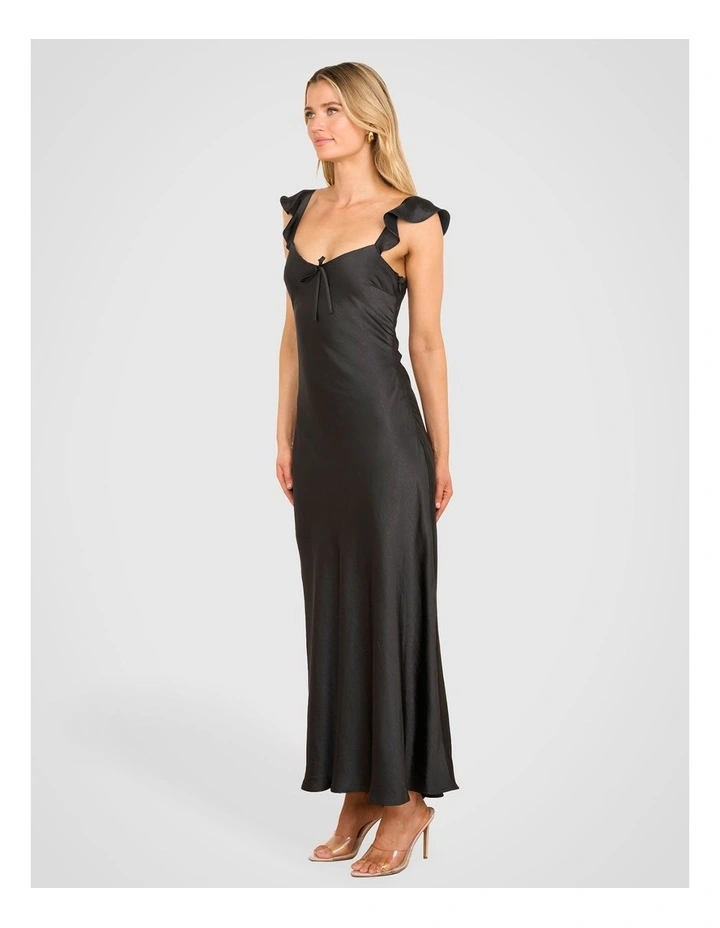 Mirabel Flutter Sleeve Dress in Black image 3