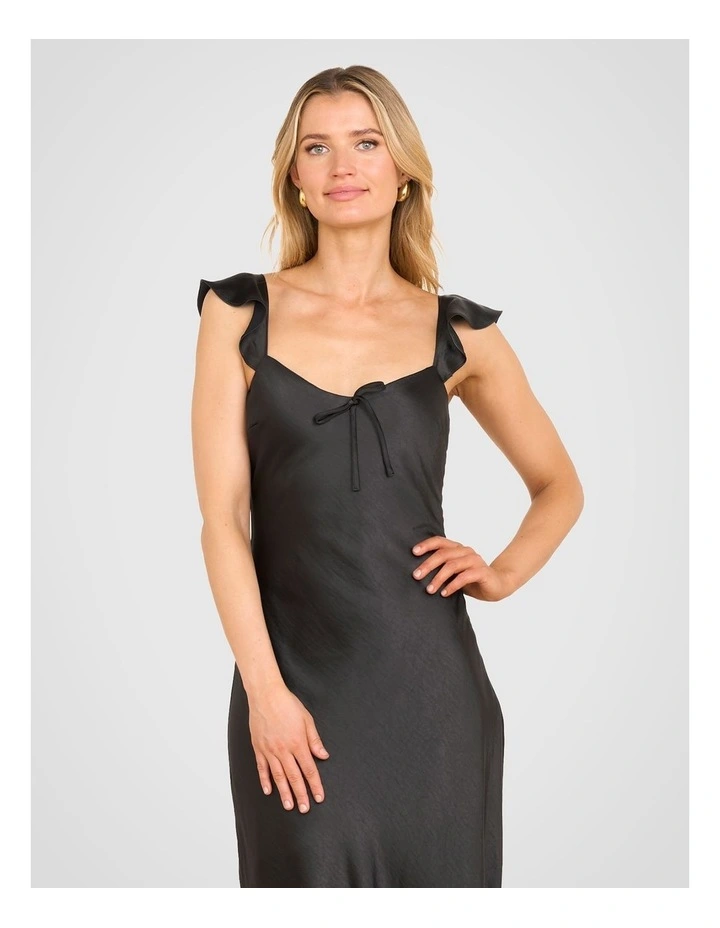 Mirabel Flutter Sleeve Dress in Black image 5