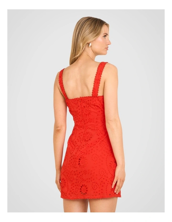 Sophie Square Neck Mini Dress in Red image 2