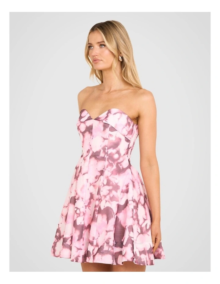 Lenia Flared Mini Dress in Multi image 3