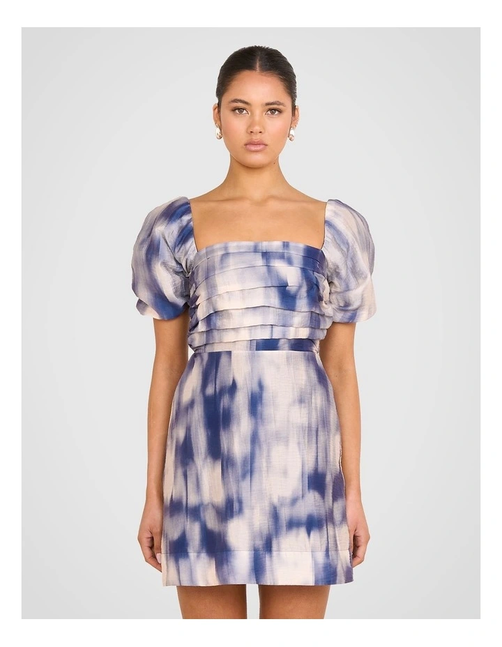 Alexis Puff Sleeve Mini Dress in Multi image 1