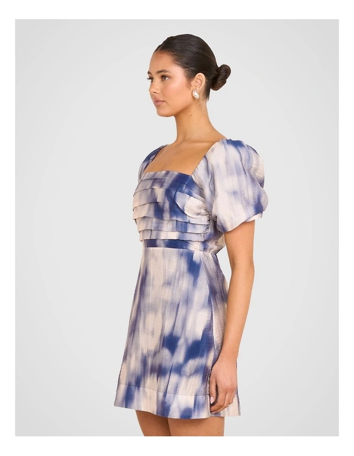 Alexis Puff Sleeve Mini Dress in Multi image 3