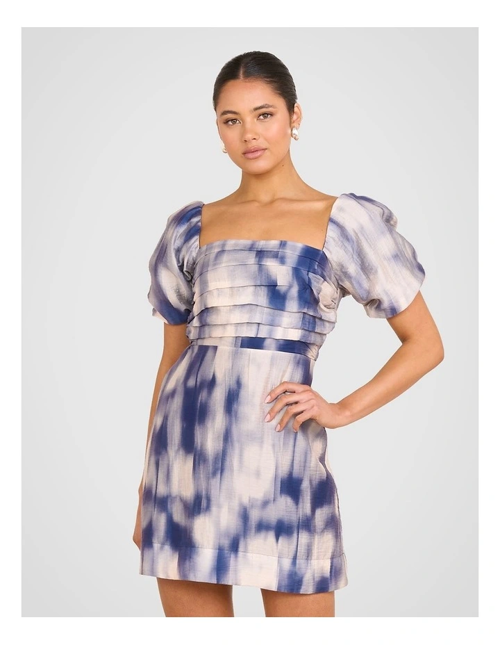 Alexis Puff Sleeve Mini Dress in Multi image 4