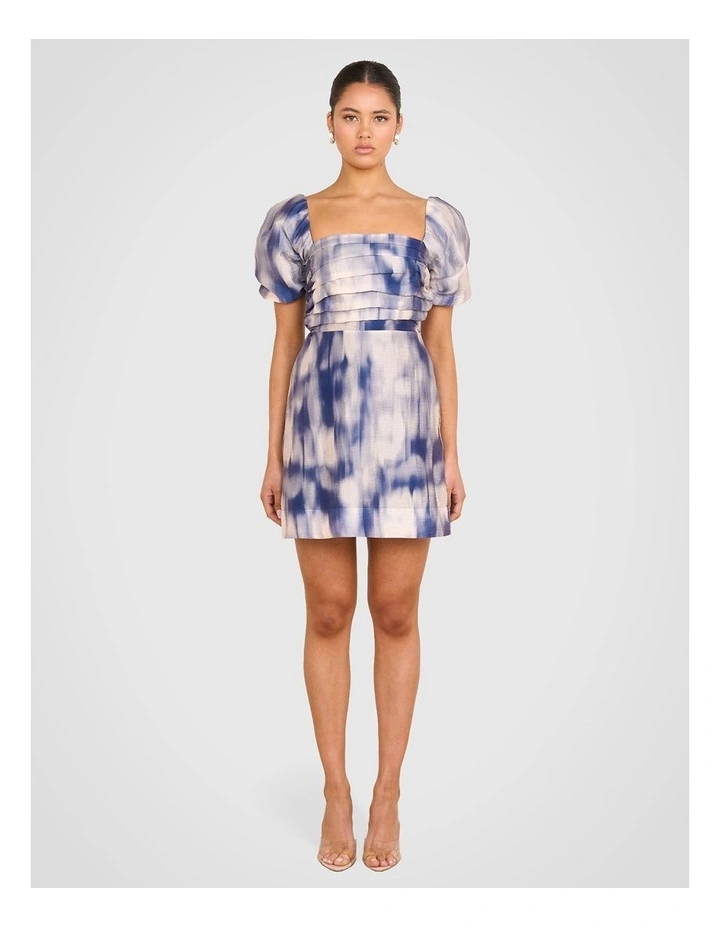 Alexis Puff Sleeve Mini Dress in Multi image 5