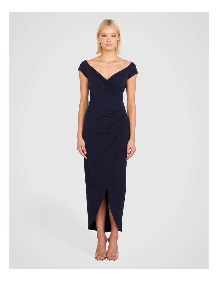 Atlas Off Shoulder Gown in Navy image 1