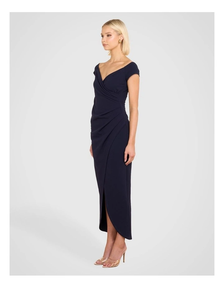 Atlas Off Shoulder Gown in Navy image 3