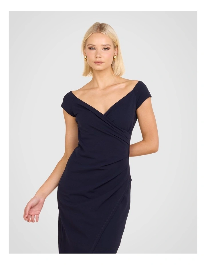 Atlas Off Shoulder Gown in Navy image 4