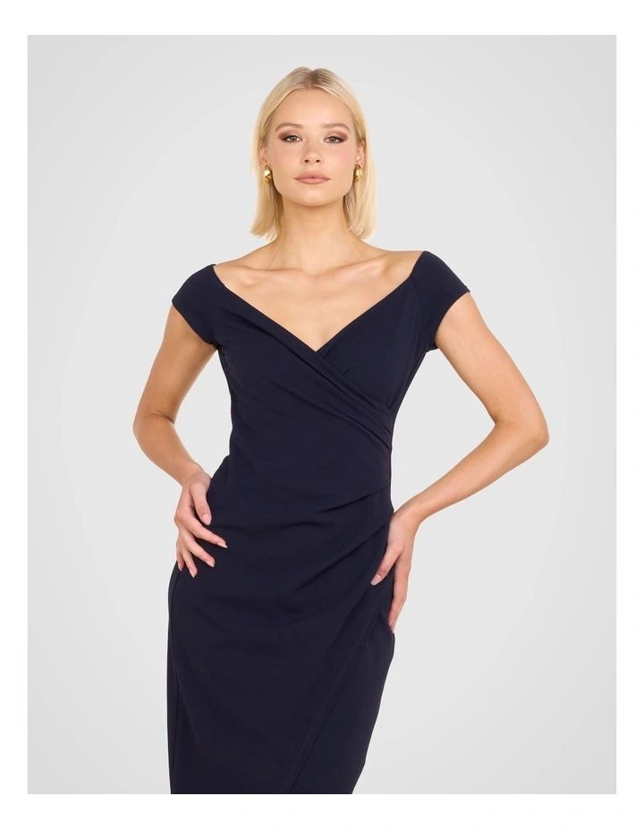 Atlas Off Shoulder Gown in Navy image 5