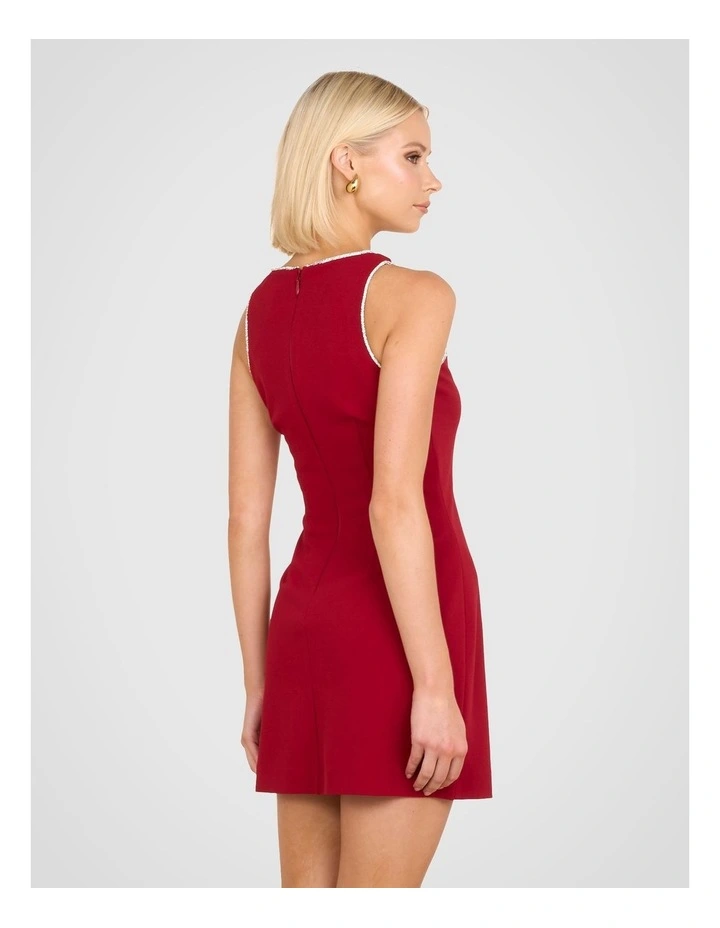 Farah Sleeveless Mini Dress in Red image 2