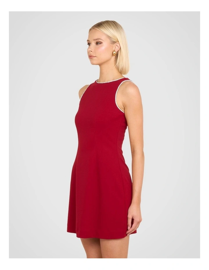 Farah Sleeveless Mini Dress in Red image 3