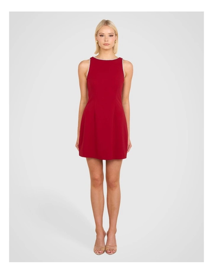Farah Sleeveless Mini Dress in Red image 5