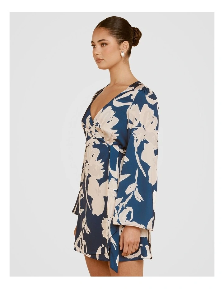 Matilda Wrap Mini Dress in Multi image 3