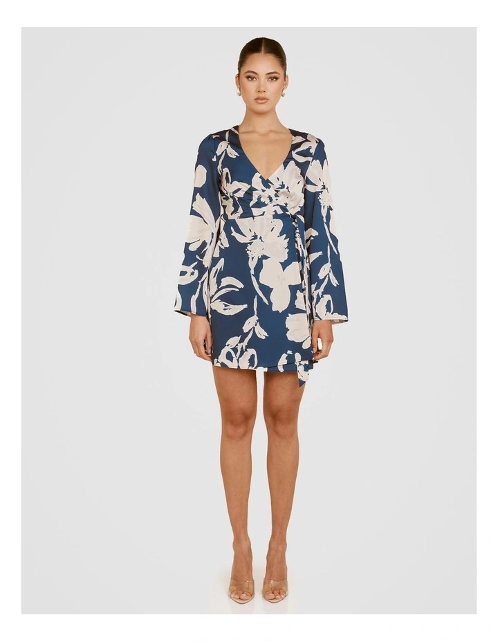 Matilda Wrap Mini Dress in Multi image 4