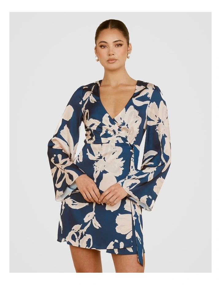 Matilda Wrap Mini Dress in Multi image 5