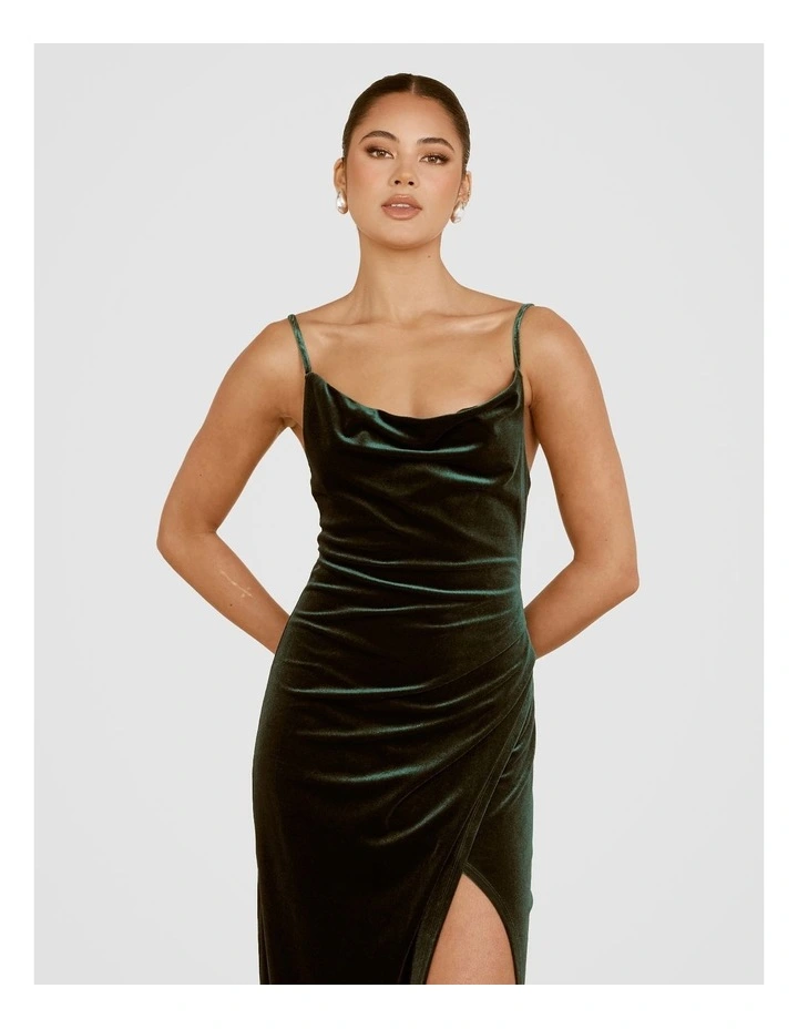 Ria Cowl Neck Maxi Dress in Emerald image 4