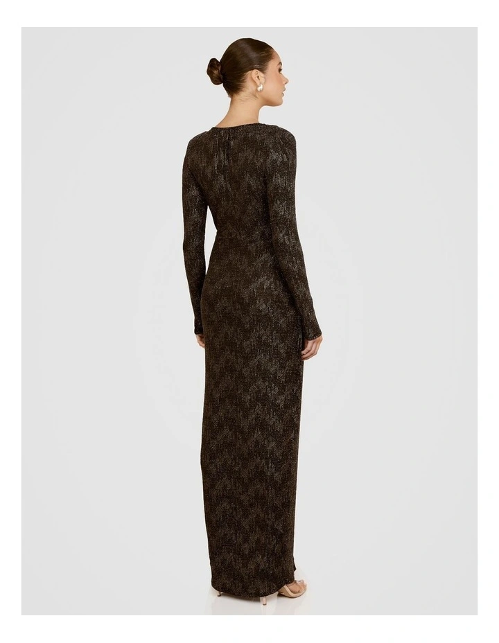 Madalen V-Neck Knot Gown in Black image 2